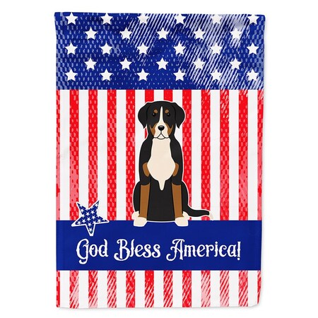 Carolines Treasures Patriotic USA Greater Swiss Mountain Dog Flag Canvas House Size BB3032CHF